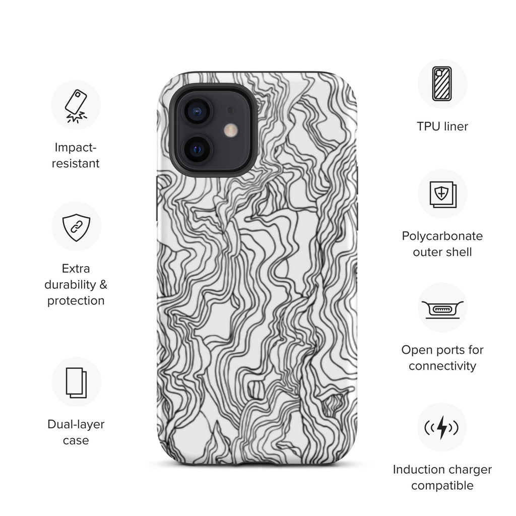 Premium iPhone Case - Black Squiggles