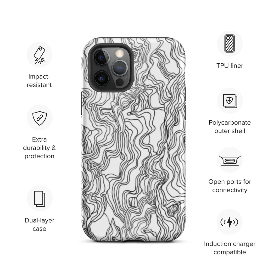 Premium iPhone Case - Black Squiggles