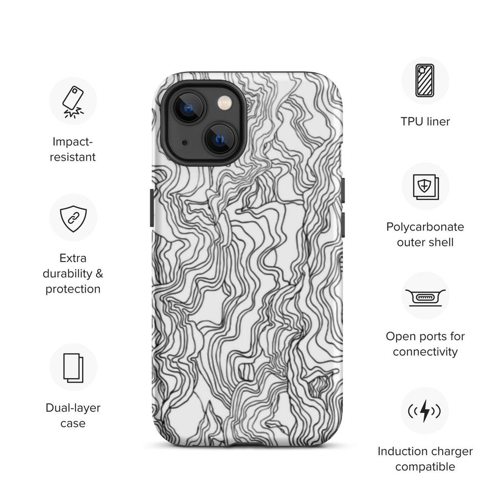 Premium iPhone Case - Black Squiggles