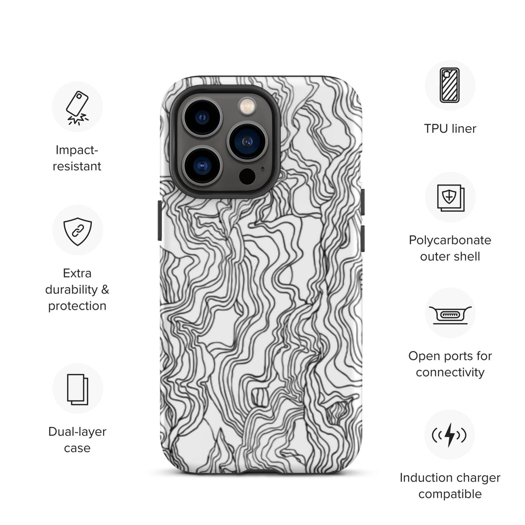 Premium iPhone Case - Black Squiggles