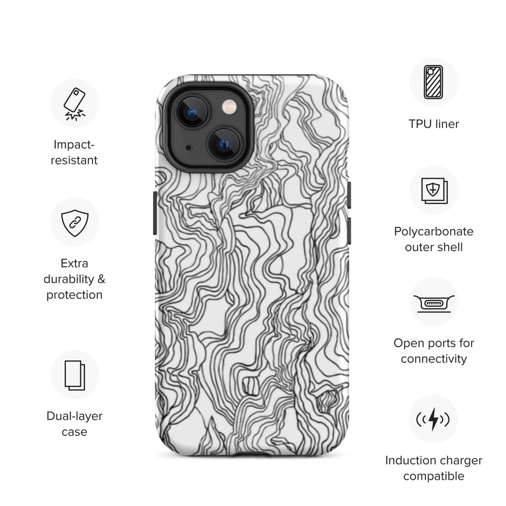 Premium iPhone Case - Black Squiggles