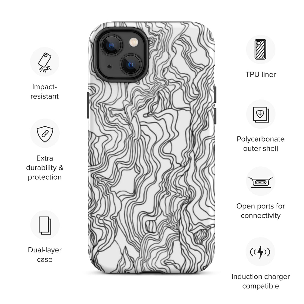 Premium iPhone Case - Black Squiggles