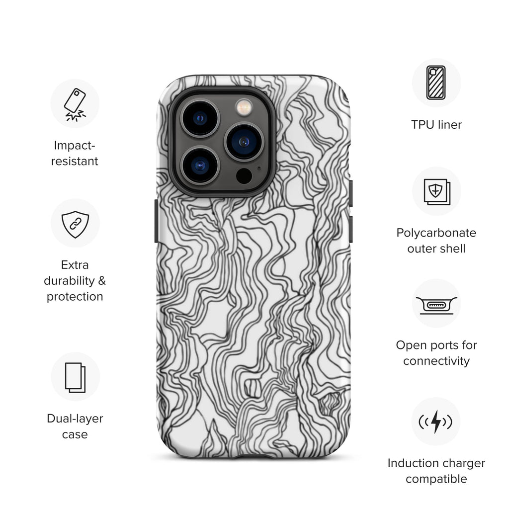 Premium iPhone Case - Black Squiggles