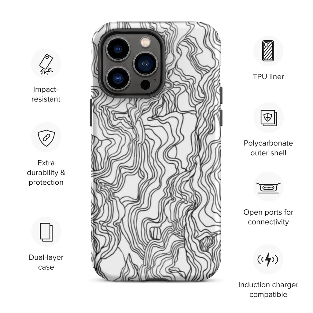 Premium iPhone Case - Black Squiggles