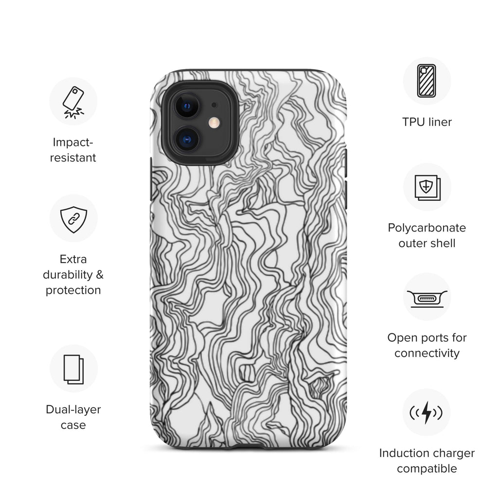 Premium iPhone Case - Black Squiggles