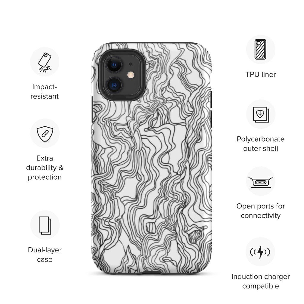 Premium iPhone Case - Black Squiggles