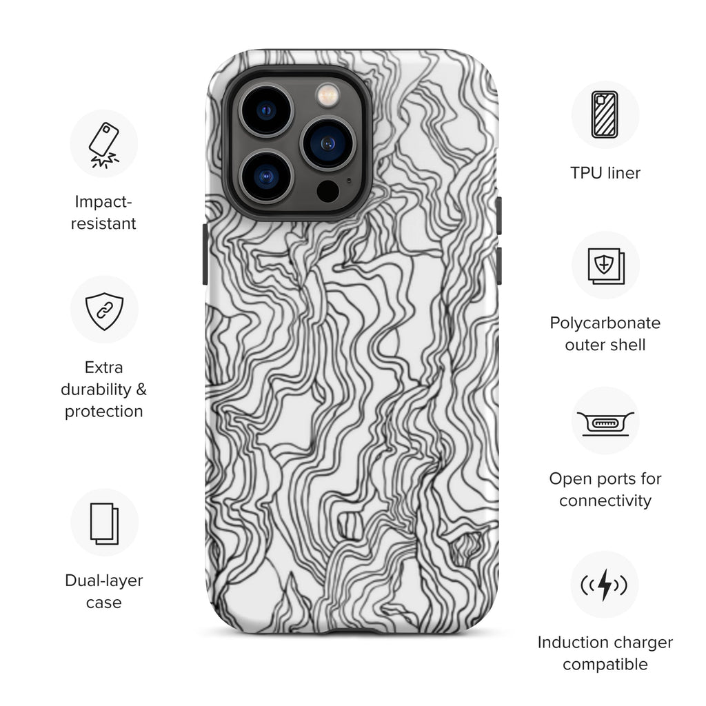 Premium iPhone Case - Black Squiggles