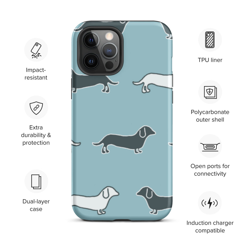 Premium iPhone Case - Blue Dauschunds