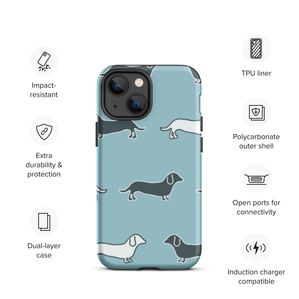 Premium iPhone Case - Blue Dauschunds