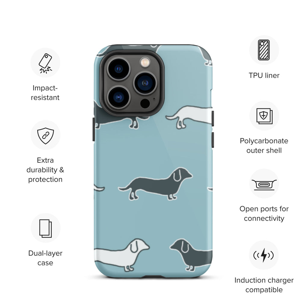 Premium iPhone Case - Blue Dauschunds