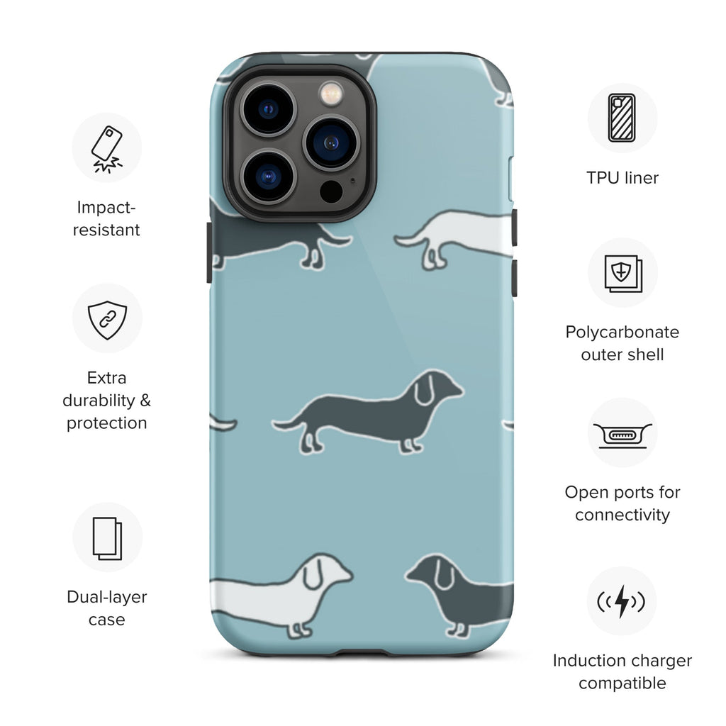 Premium iPhone Case - Blue Dauschunds