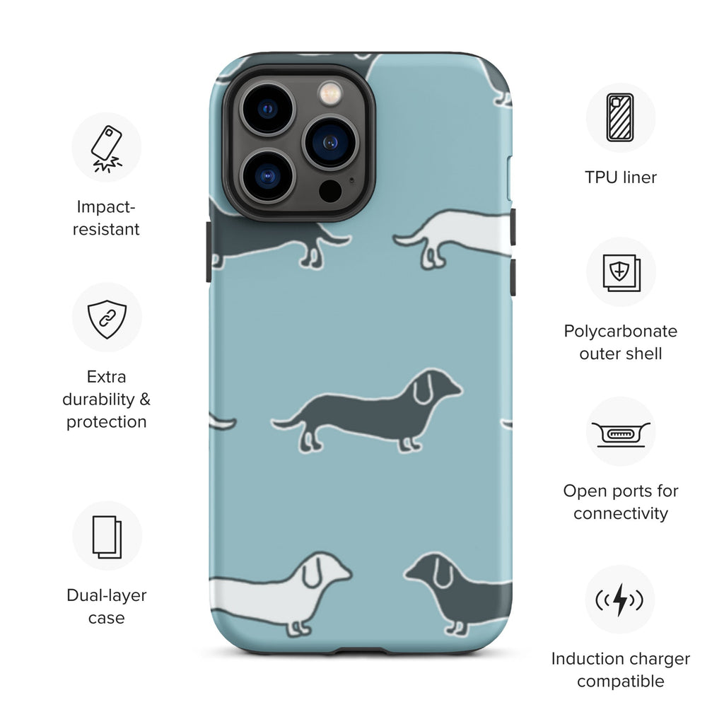 Premium iPhone Case - Blue Dauschunds