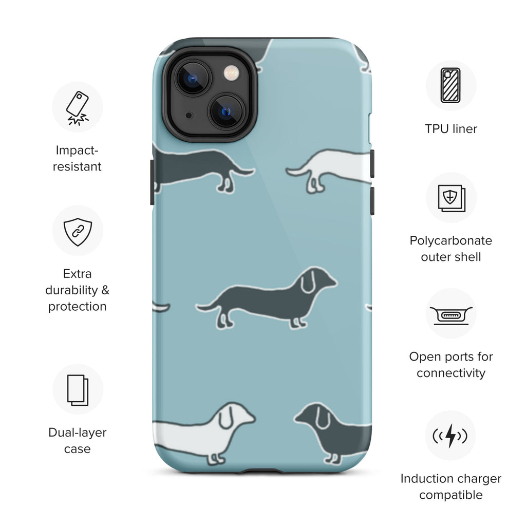 Premium iPhone Case - Blue Dauschunds