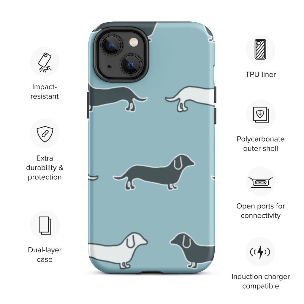 Premium iPhone Case - Blue Dauschunds