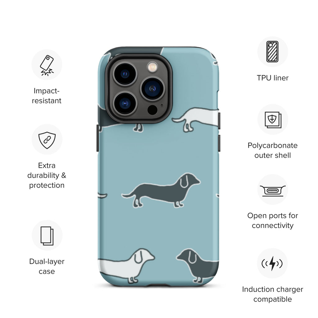 Premium iPhone Case - Blue Dauschunds