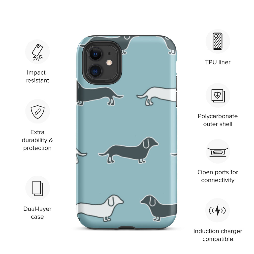 Premium iPhone Case - Blue Dauschunds