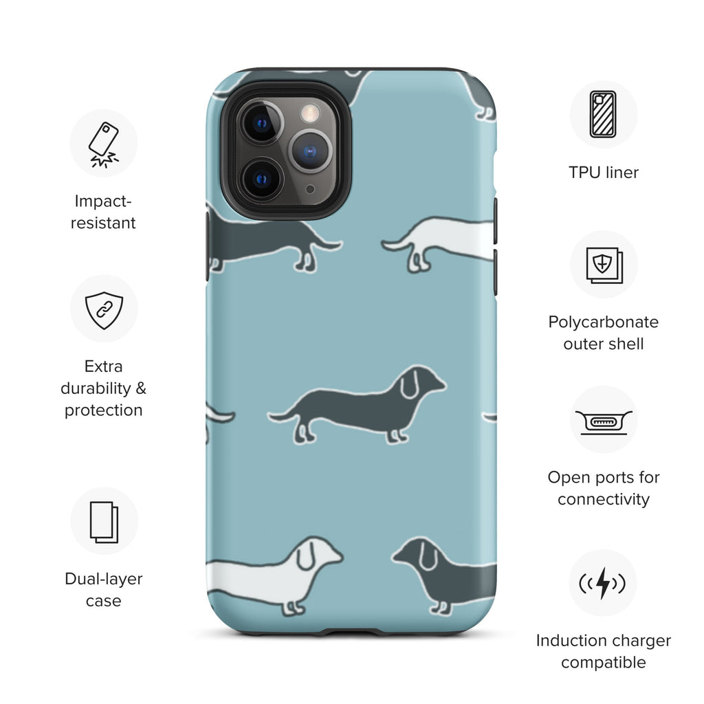 Premium iPhone Case - Blue Dauschunds