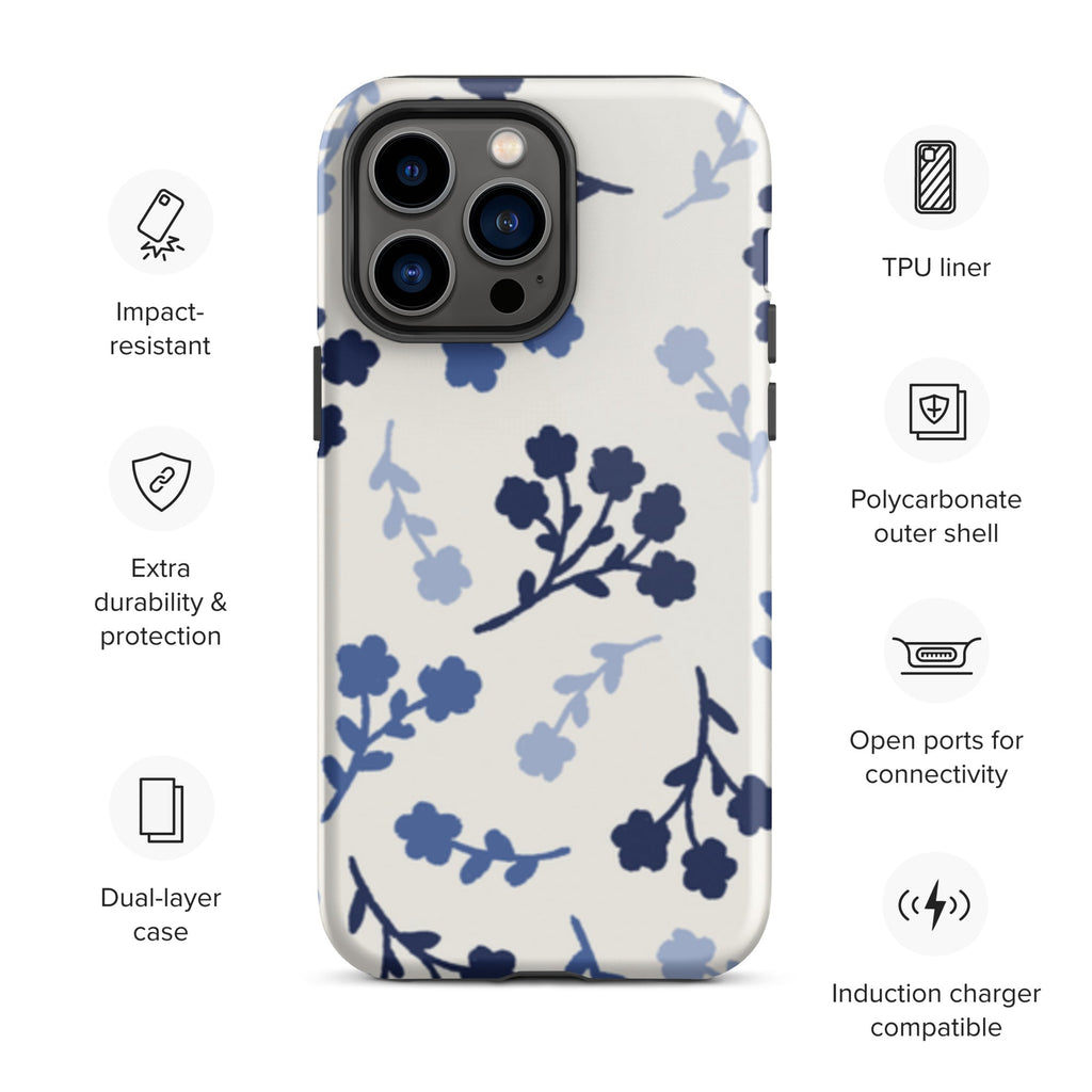 Premium iPhone Case - Blue Flowers