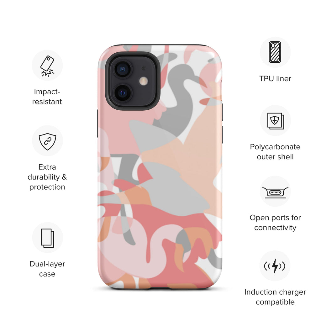 Premium iPhone Case - Pastel Flamingos