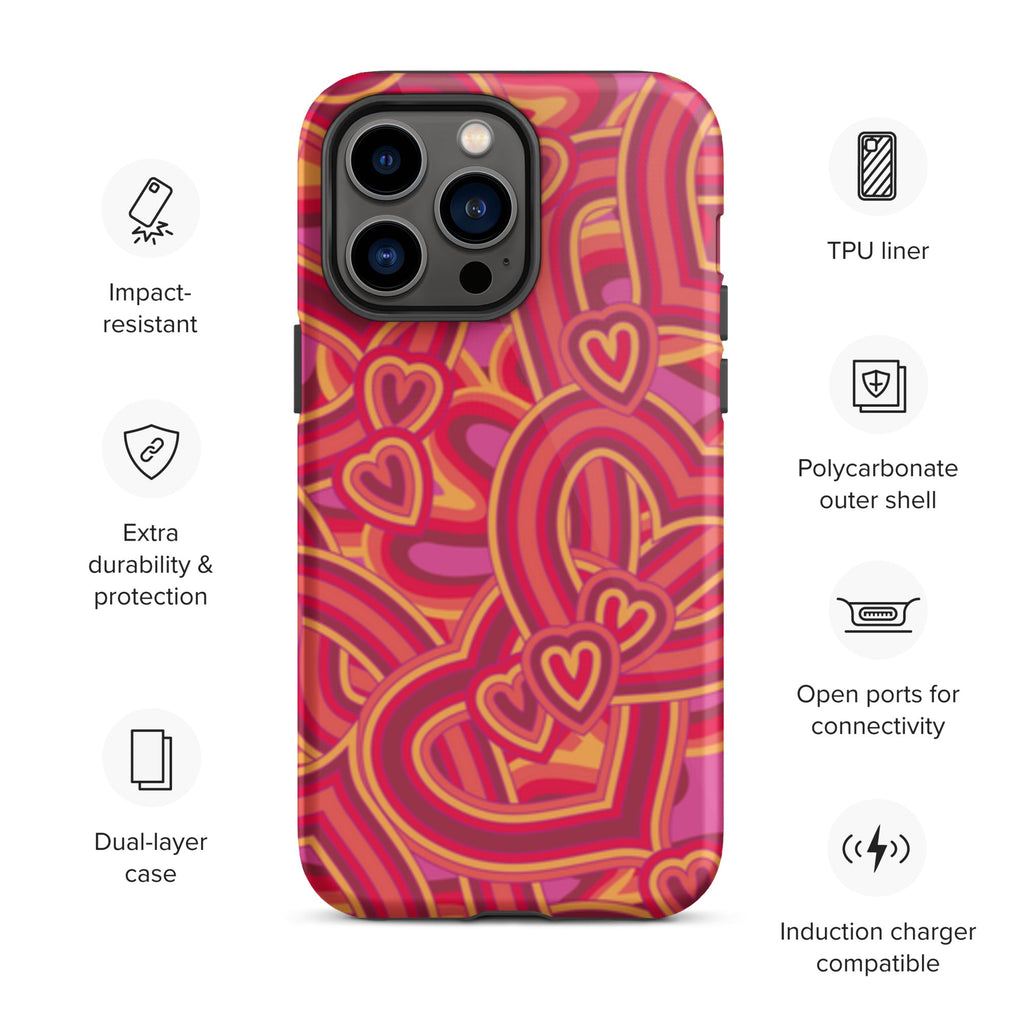 Premium iPhone Case - Striped Hearts