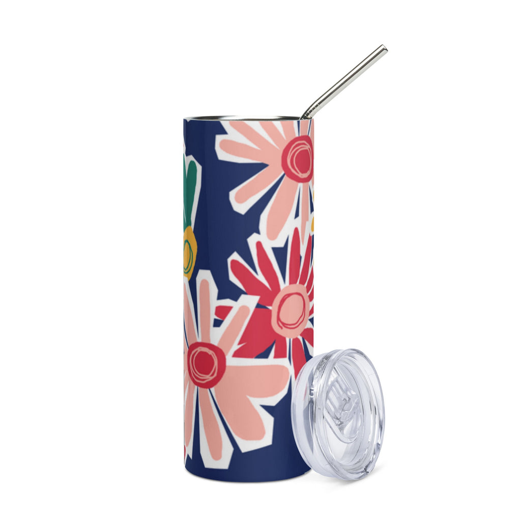 Stainless Steel Tumbler - Painted Flowers