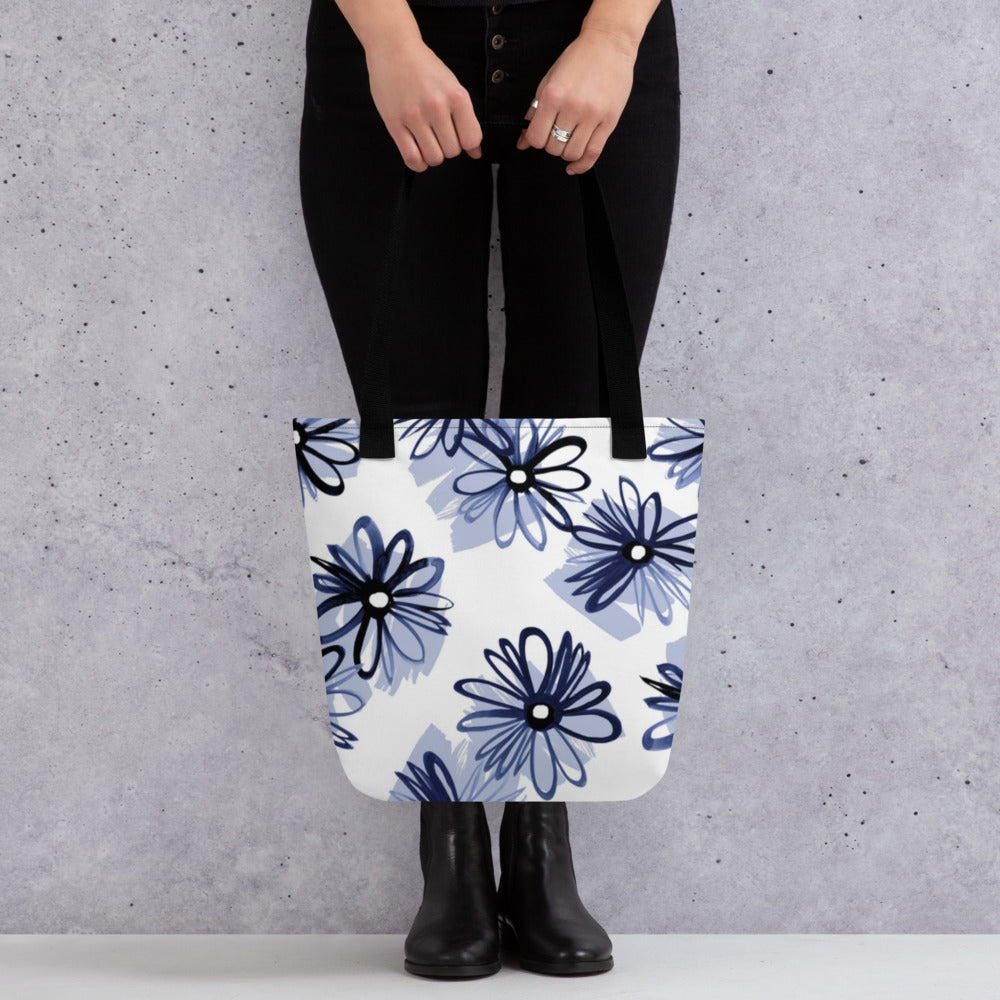 Tote Bag - Big Blue Flowers